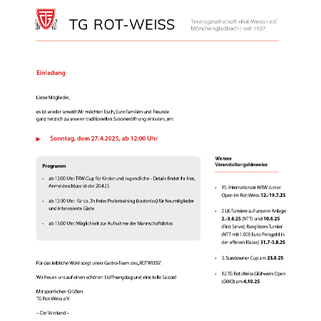 UPDATE +++ Offizielle Saisoneröffnung 2025 am 27.4. 
